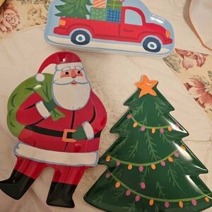 New Xmas Melamine Plates(dishwasher safe/Not microwave safe) 7 plates total